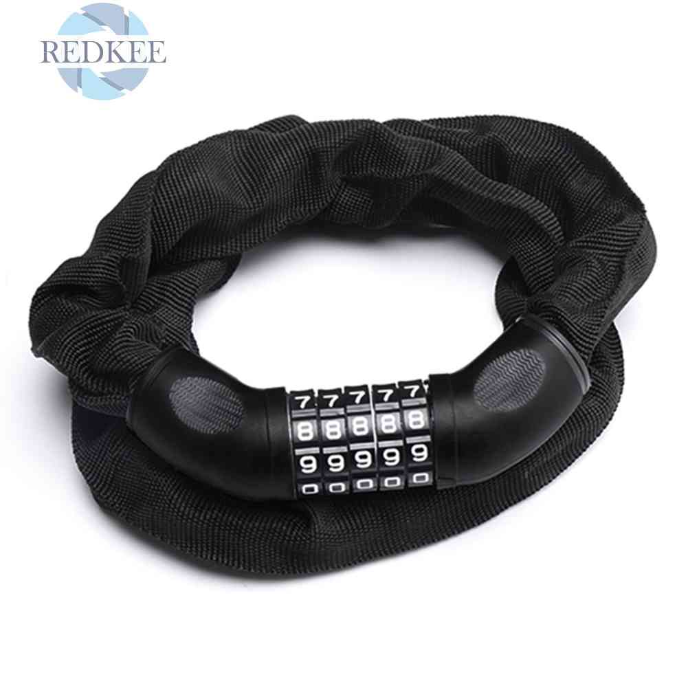 Dây Xích Khóa Xe Đạp / Xe Máy Kết Hợp Mật Khẩu 5 Chữ Số