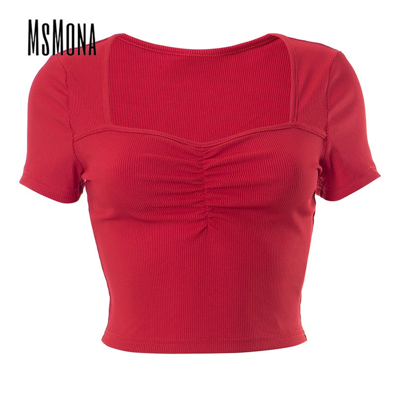 Áo Thun Tay Ngắn Cổ Chữ V Màu Trơn Dáng Ôm Thời Trang 2023 Cho Nữ