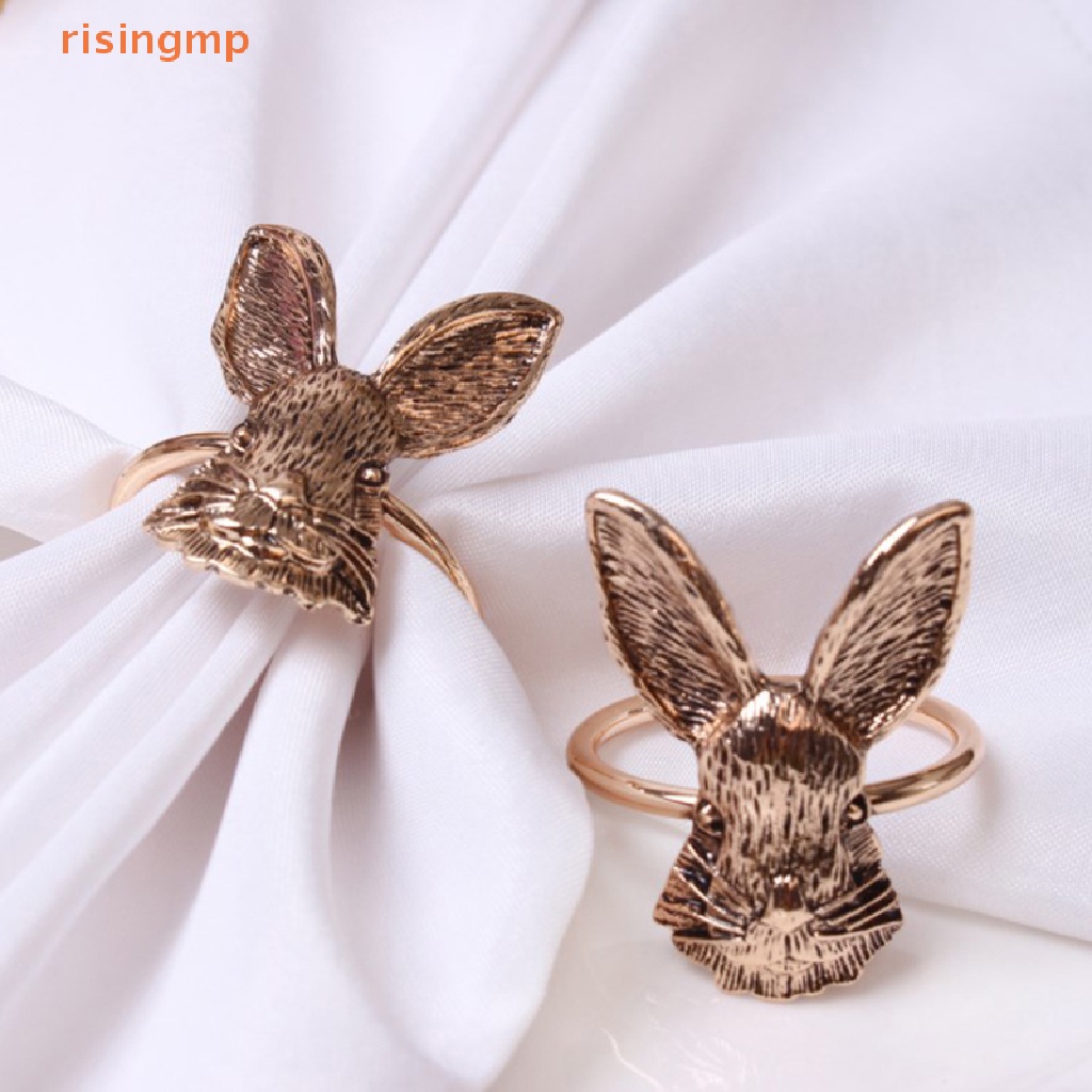 [risingmp] Set 2 Vòng Giữ Khăn Ăn Hình Tai Thỏ Phục Sinh / Đám Cưới Mùa Xuân
