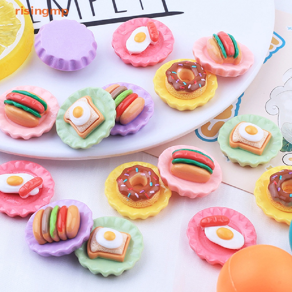 Set 2 Mô Hình Bữa Sáng Bánh Mì Trứng Trang Trí Nhà Búp Bê