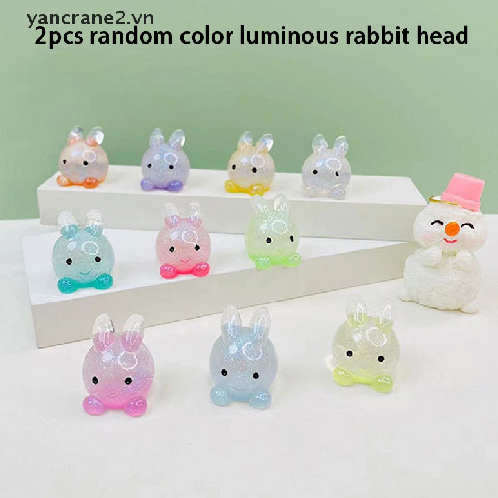 Set 2 Đồ trang trí Chú Thỏ Dạ Quang Dễ Thương Trang Trí Tiểu Cảnh {yancrane2.vn}