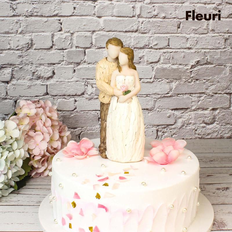 [Fleurir] Tượng Cặp Đôi Bằng Nhựa Resin Trang Trí Bánh Kem Đám Cưới Nhẹ Nhà