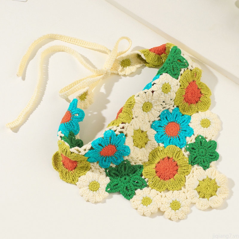 Kẹp Tóc Kiêm Khăn Choàng Cổ Thêu Hoa Thời Trang Nữ