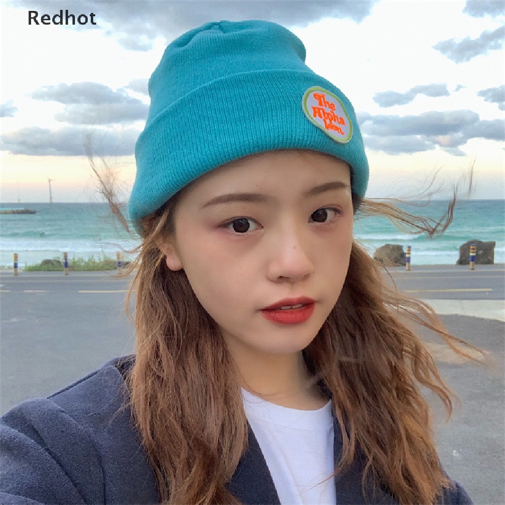 &lt; Redhot &gt; Mũ Beanie Dệt Kim In Chữ Đơn Giản Thời Trang Unisex Ngoài Trời Bán Chạy