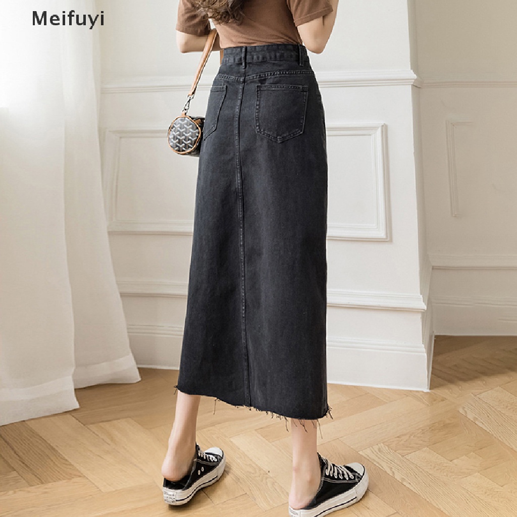 Chân váy jean Lưng Cao Dáng Chữ A Thời Trang Quyến Rũ Cho Nữ