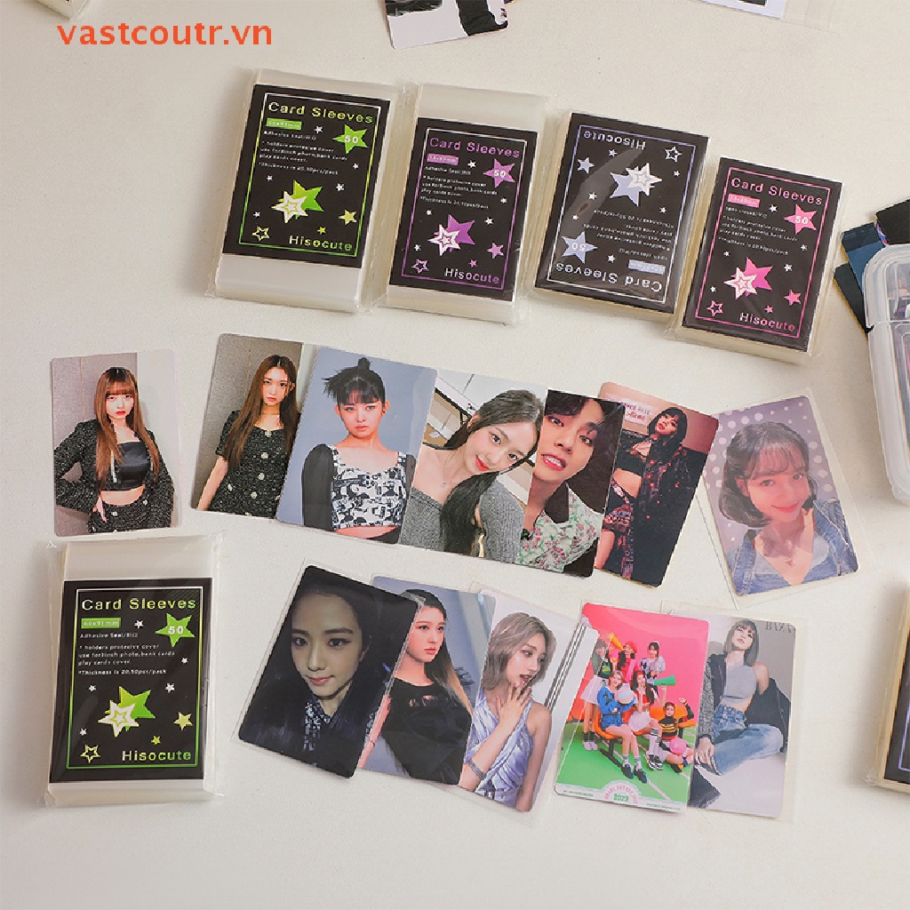 Set 50 Tấm Phim Dán Bảo Vệ Album Ảnh 3 Inch Trong Suốt Không Axit Hàn Quốc