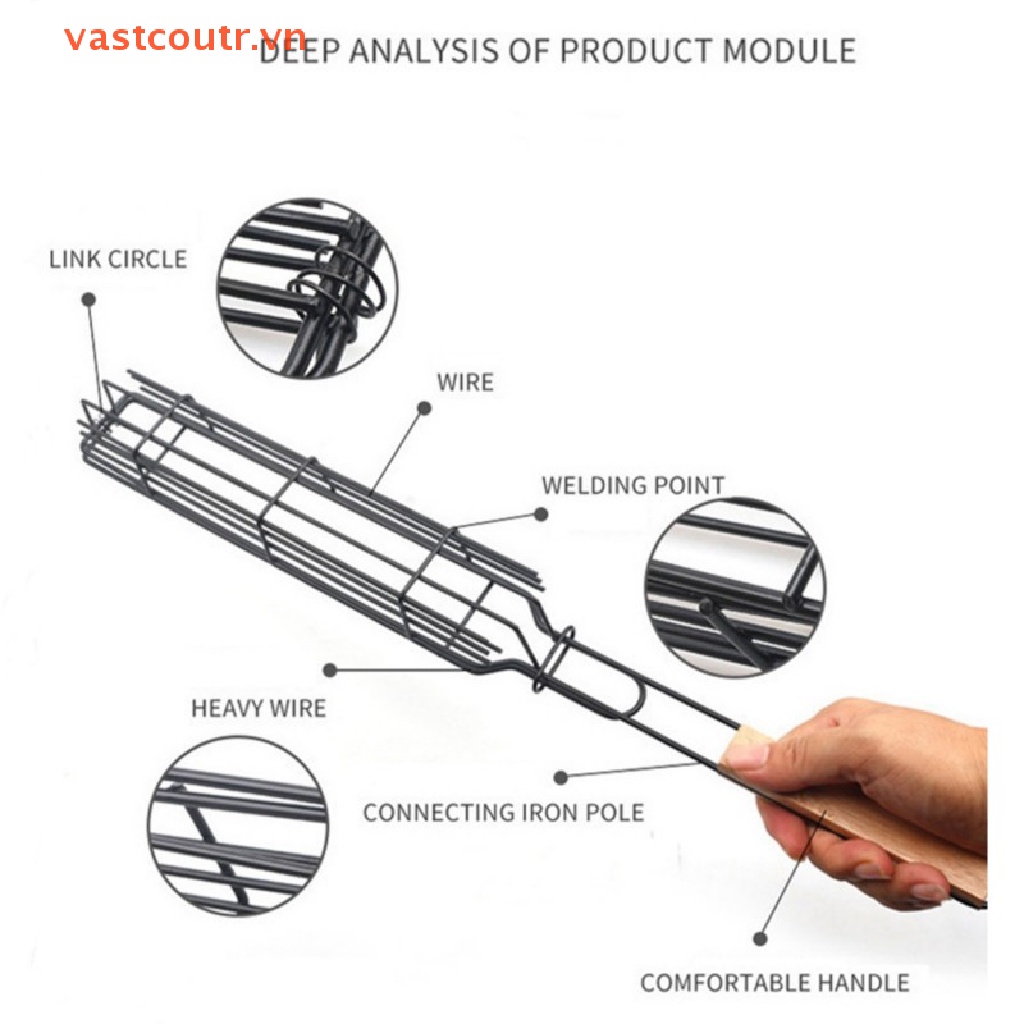 1 Vỉ Nướng BBQ Kèm Kẹp Chống Dính Tiện Dụng