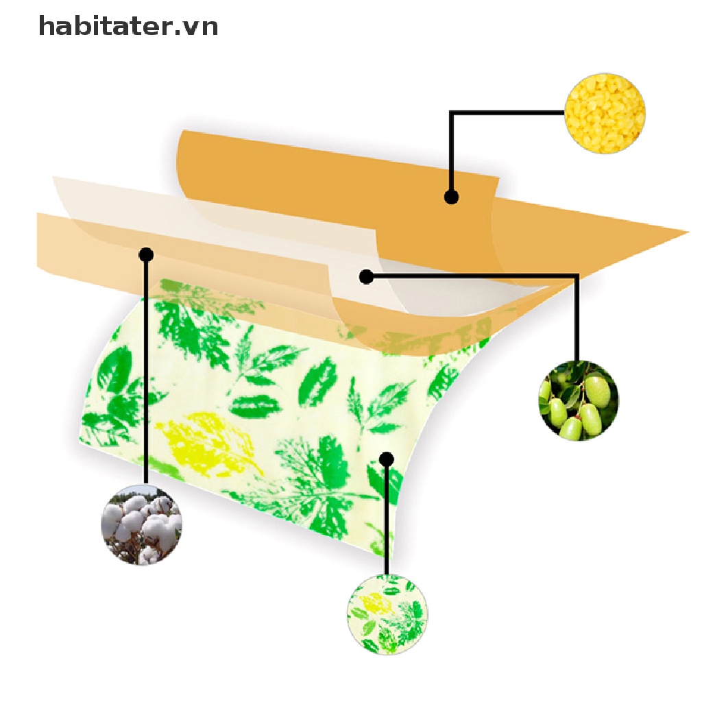 Set 3 Túi Sáp Ong Thân Thiện Với Môi Trường Dùng Nhiều Lần