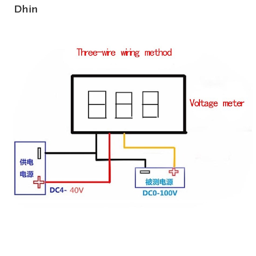 Đồng Hồ Đo Điện Áp DC0-100V Màn Hình LED Kỹ Thuật Số Siêu Nhỏ