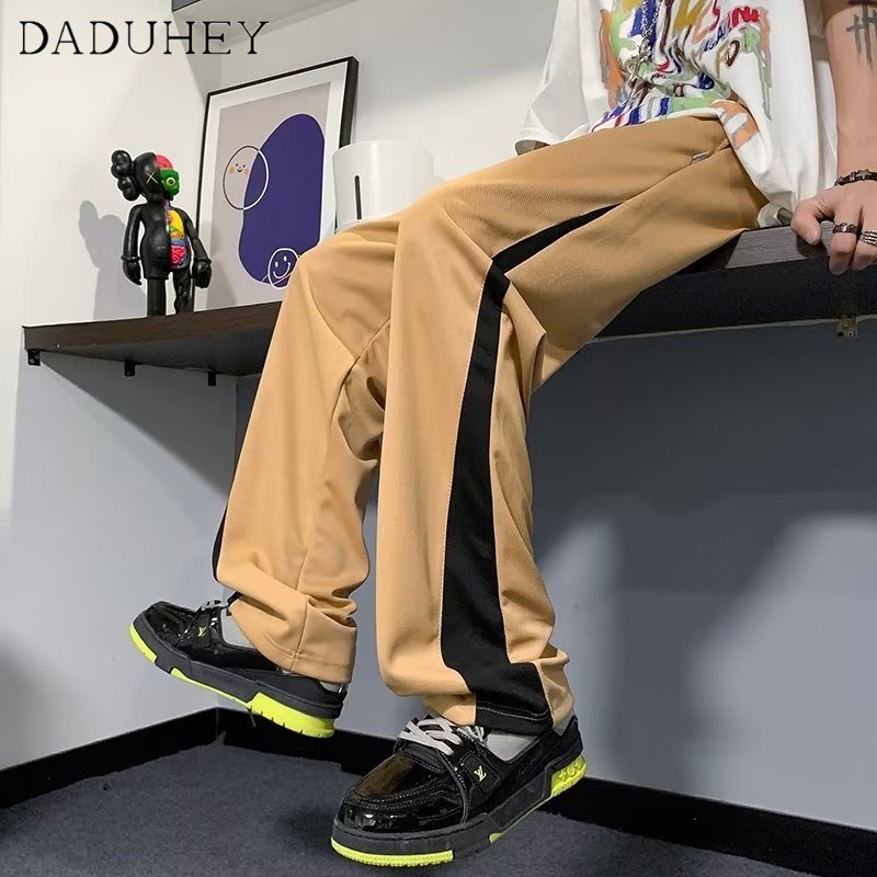 DaDuHey Men's 2023 New Korean Style Trendy Loose Casual Pants Jogger Pants Summer Thin Draping Versatile Sports Pants