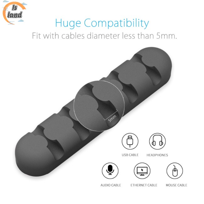 Giá Đỡ Dây Cáp Sạc Để Bàn Bằng Silicon Nhiều Ngăn Tiện Lợi