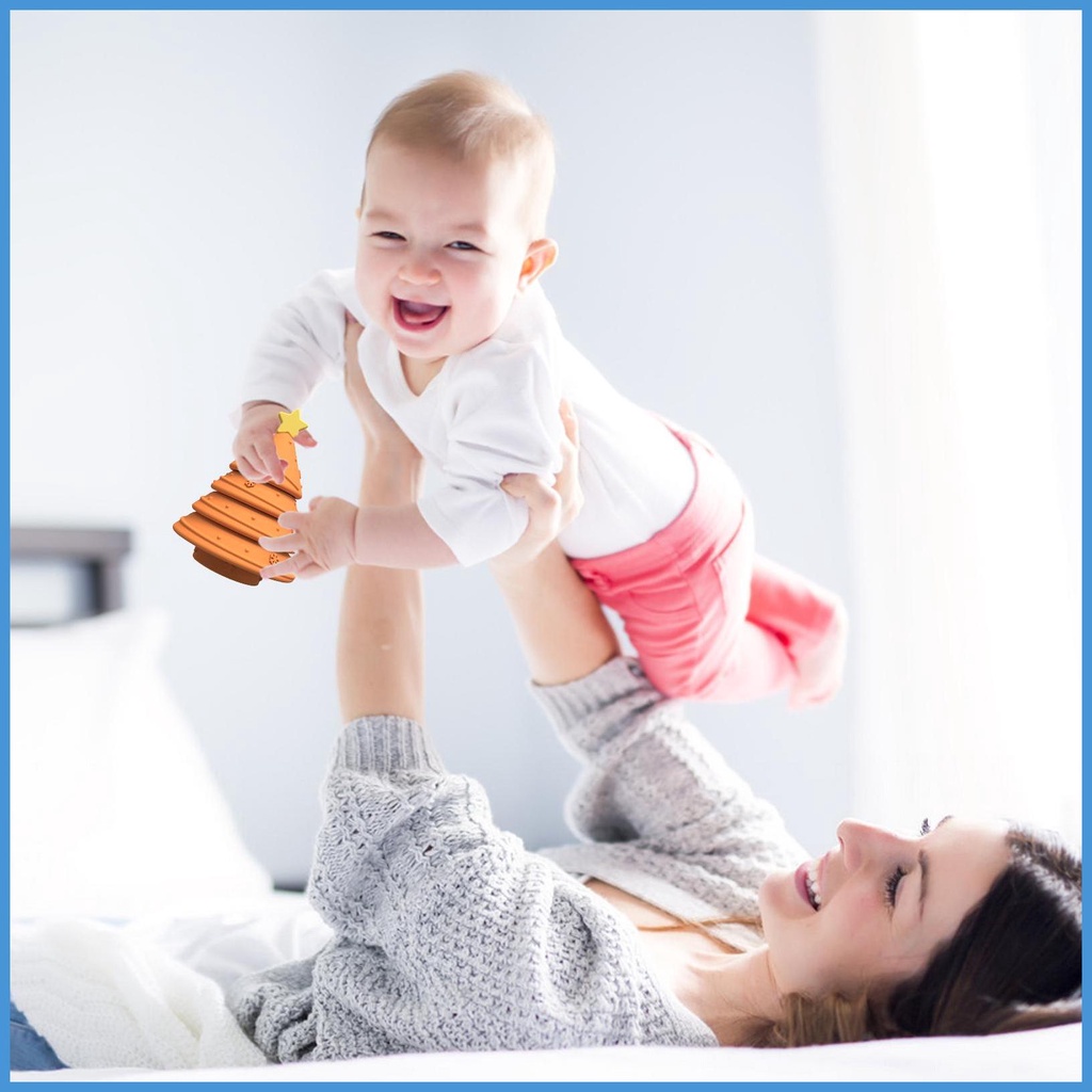 Đồ Chơi Tháp Xếp Chồng Lên Nhau Cây Thông Giáng Sinh Montessori Cho Bé Mọc Răng Kết Hợp Bàn Tay Mắt luvn luvn