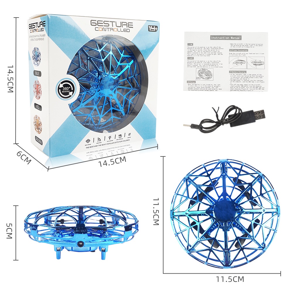 Đồ Chơi Đĩa Bay UFO Bốn Trục Cố Định Nâng Chiều Cao Điều Khiển Từ Xa Cho Trẻ Em