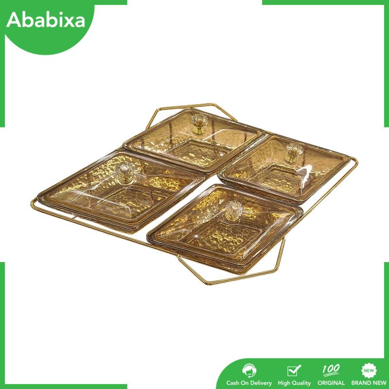 [Ababixa] Khay Đựng Thức Ăn Vặt Trang Trí Có Nắp Đậy Bằng Thủy Tinh Cho Bữa Tiệc