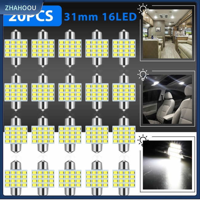 ☃Nhà Cửa☃ Bộ 20 Đèn Led 2835-16led 31mm Chất Liệu Nhôm