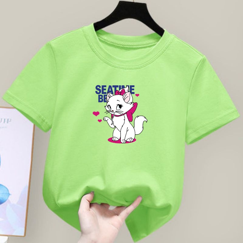 Áo Thun Unisex Cổ Tròn In Họa Tiết Hoạt Hình Phong Cách Nhật Bản Cho Bé Trai