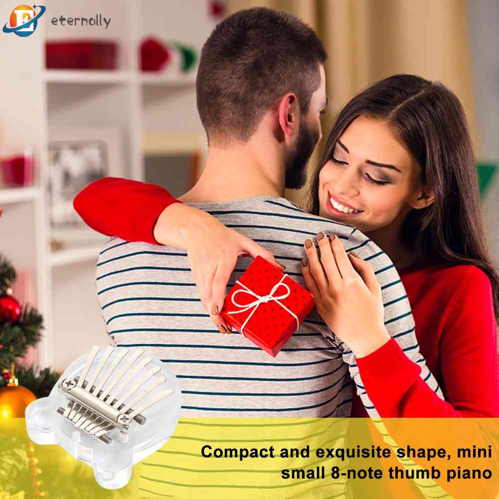 Đàn Kalimba Mini 8 Tông Bằng Acrylic Dễ Thương Dùng Làm Quà Tặng Giáng Sinh