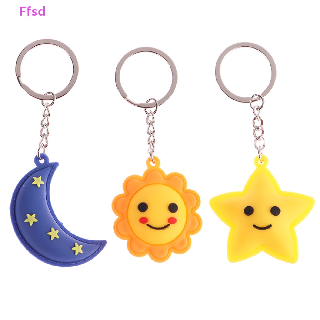 {Ffsd} Móc Khóa Hình Ngôi Sao Mặt Trời Mặt Trăng Lãng Mạn Dễ Thương Làm Quà Tặng