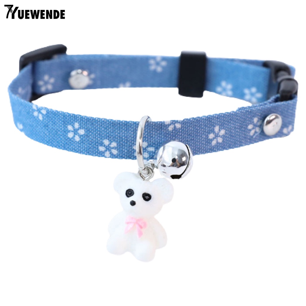 Ye.b Vòng Cổ Chống Mài Mòn Hình Dạng Trái Tim Màu Xanh Lam Có Chuông Đáng Yêu Cho Cún Cưng Hàng Ngày