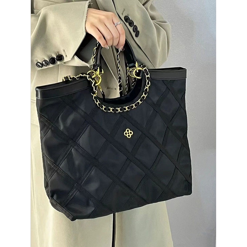Túi Xách tote Cỡ Lớn Bằng nylon Có Dây Xích Đeo Vai
