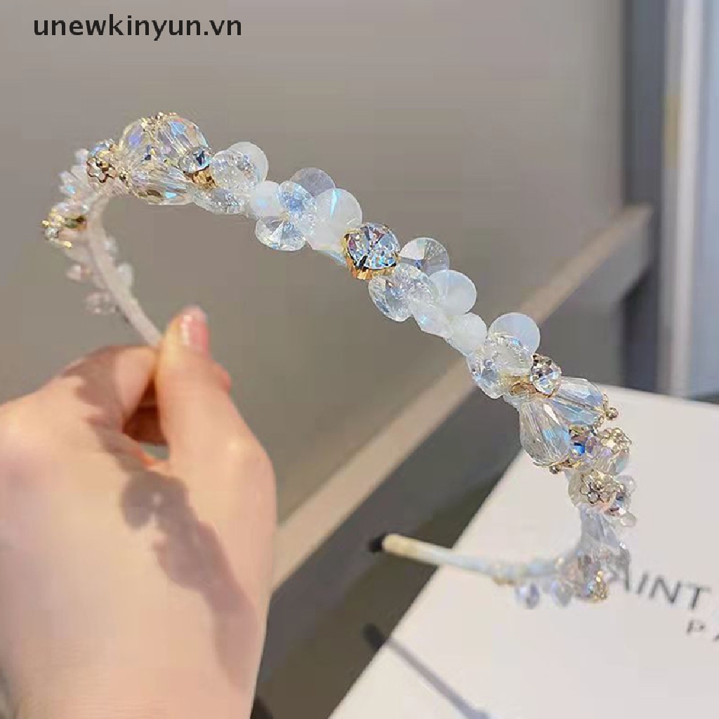 Băng Đô Hoa Đính Đá Thủy Tinh Thủ Công Phong Cách Bohemian