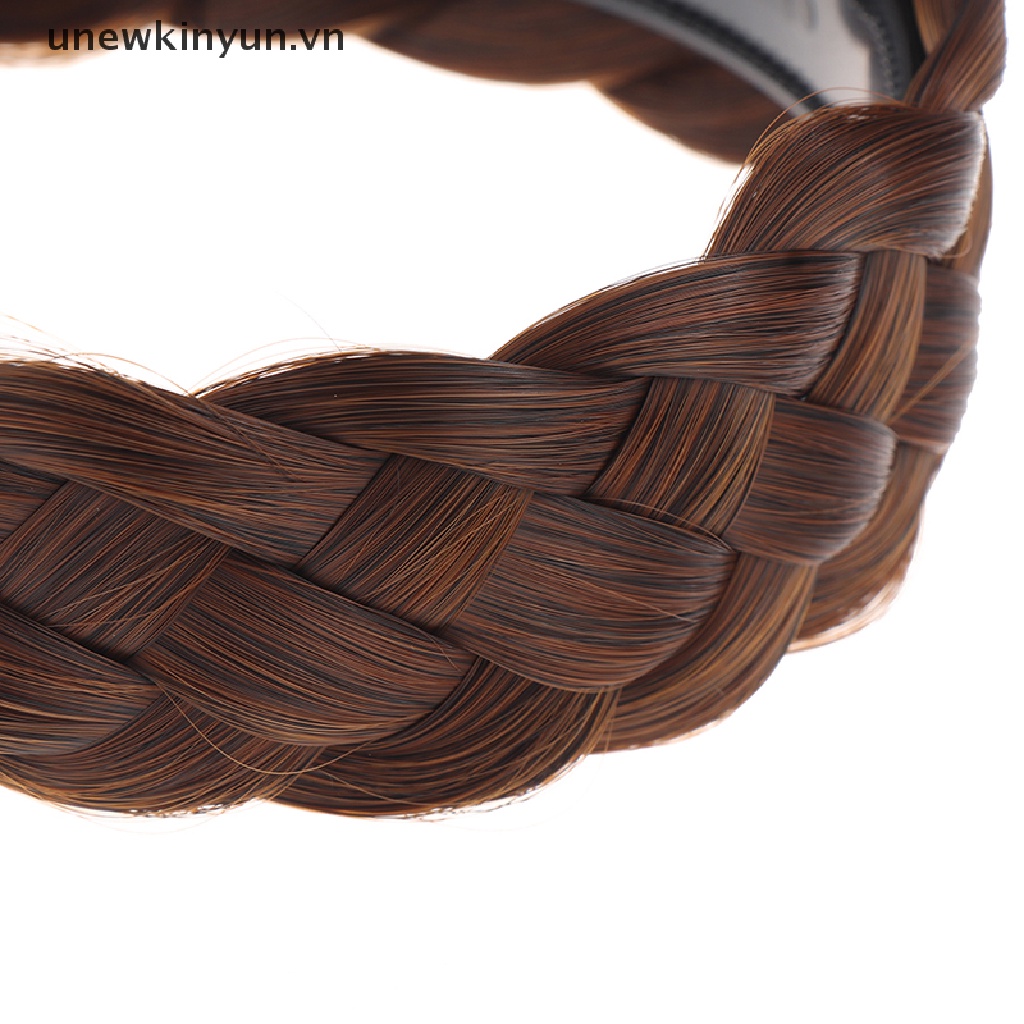 Băng Đô Bện Răng Dày Dặn Chống Trượt Màu Đen / Nâu