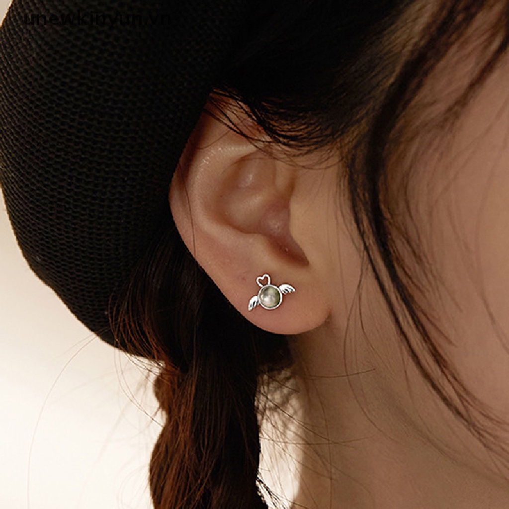 1 Cặp Bông Tai Hình Thiên Thần Màu Gradient Bằng Kim Loại Thời Trang Cho Nữ