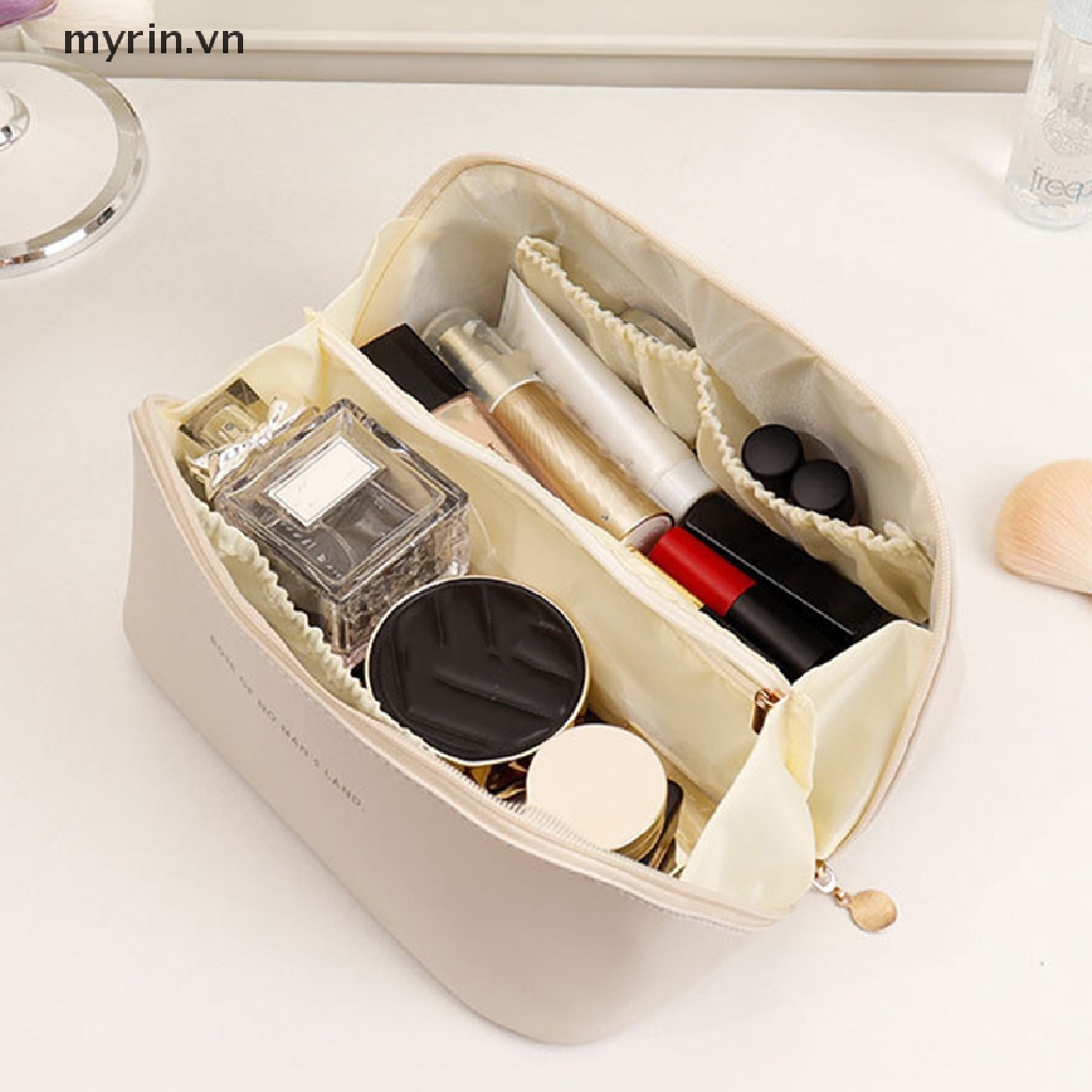 Túi Đựng Mỹ Phẩm Bằng Da Sức Chứa Lớn Tiện Dụng Cho Nữ