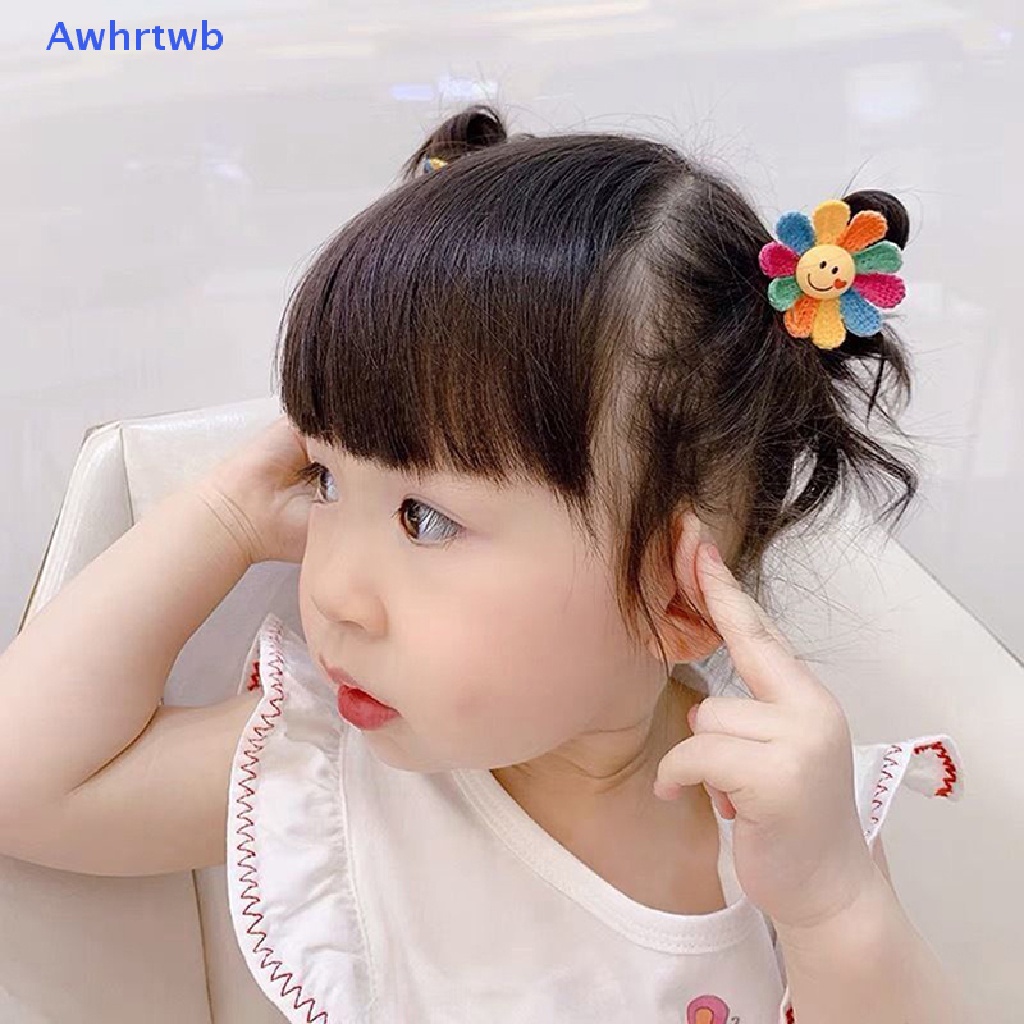 Set 1 / 5 Kẹp Tóc Hoa Hướng Dương Mặt Cười Dễ Thương Cho Bé Gái Mới