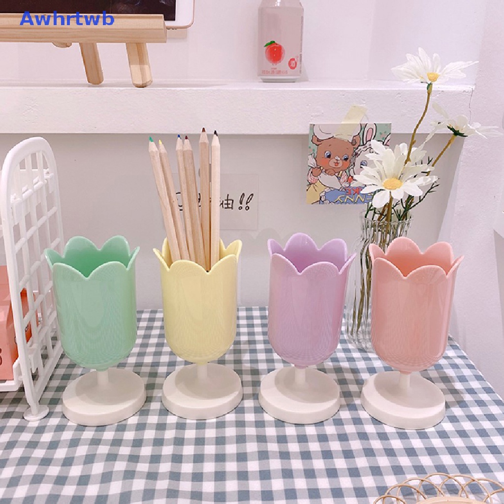 Hộp Đựng Cọ Trang Điểm Hình Cánh Hoa Màu Macaron Phong Cách Retro Mới