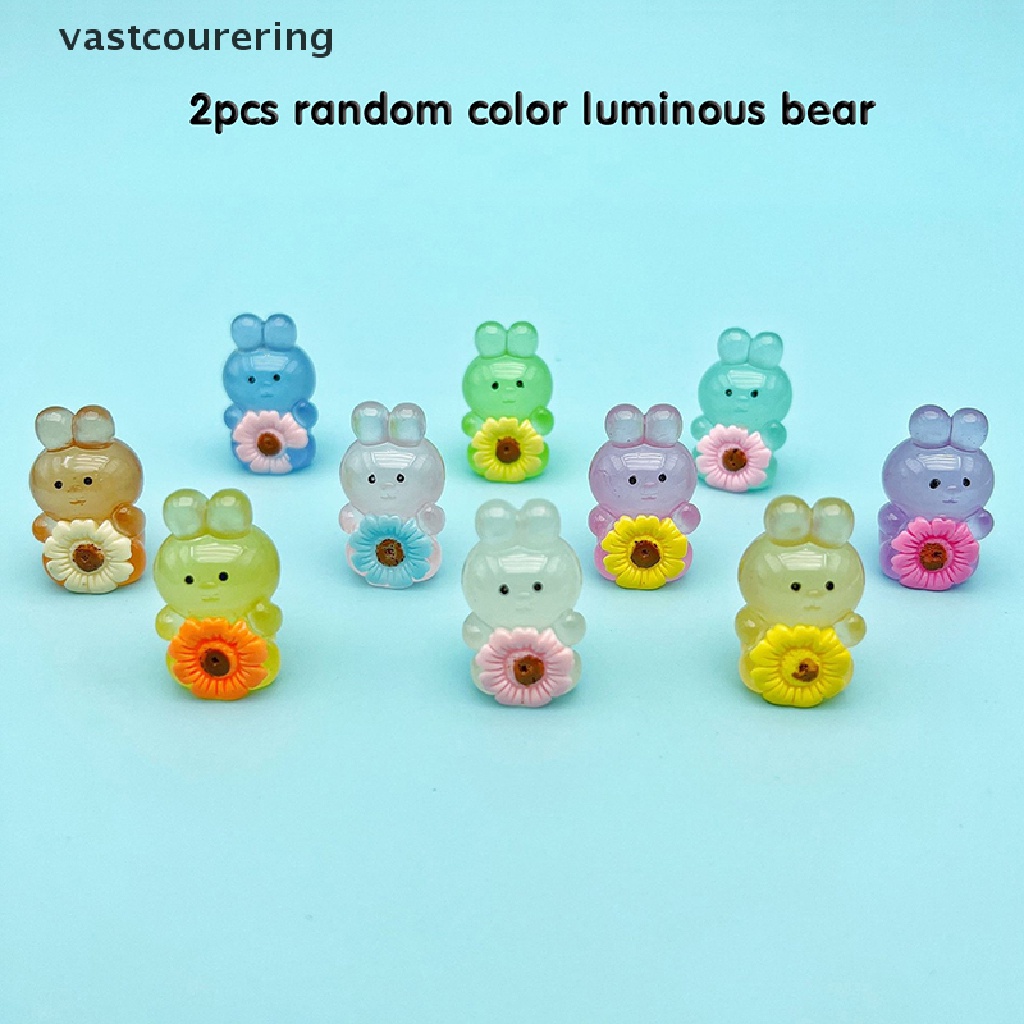 Bộ 2 Thỏ Bông Dạ Quang Dễ Thương Dùng Trang Trí