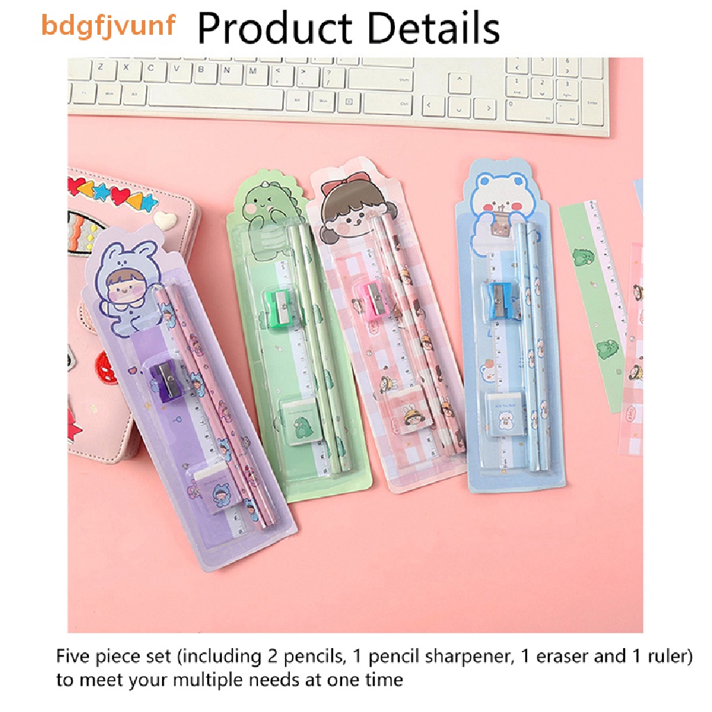 1 Set Bút Chì Kèm Đồ Chuốt Họa Tiết Hoạt Hình Cho Bé
