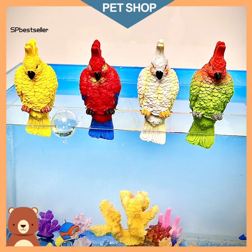 Mô Hình Tượng Vẹt Điêu Khắc Sáng Tạo Tái Sử Dụng Được Trang Trí Bể Cá