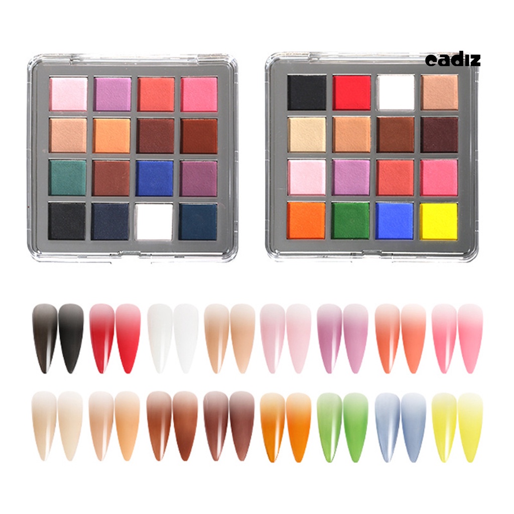 1 Hộp Bột Nhũ Kim Tuyến 16 Màu Dùng Trang Trí Móng Tay Nghệ Thuật DIY