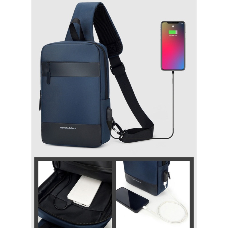 Túi Đeo Chéo Nam Có Cổng Sạc USB