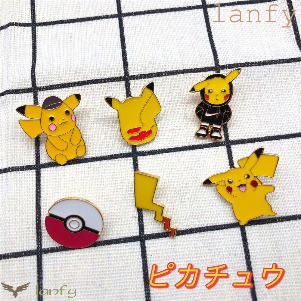 Ghim Cài Áo Hình Pikachu Trang Trí Balo Đi Học