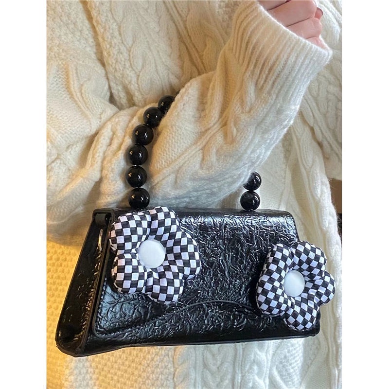 Favour Niche Túi Xách Đeo Dưới Cánh Tay / Đeo Vai Họa Tiết Hoa Màu Tối Cá Tính Nhỏ Gọn Dành Cho