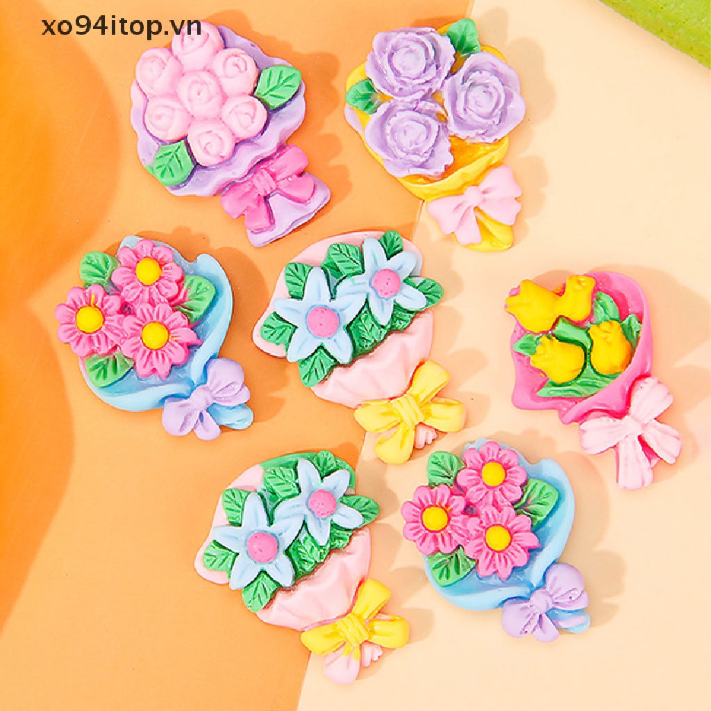 Set 10 Bó Hoa Nhựa 21-30mm Dùng Để Trang Trí Điện Thoại