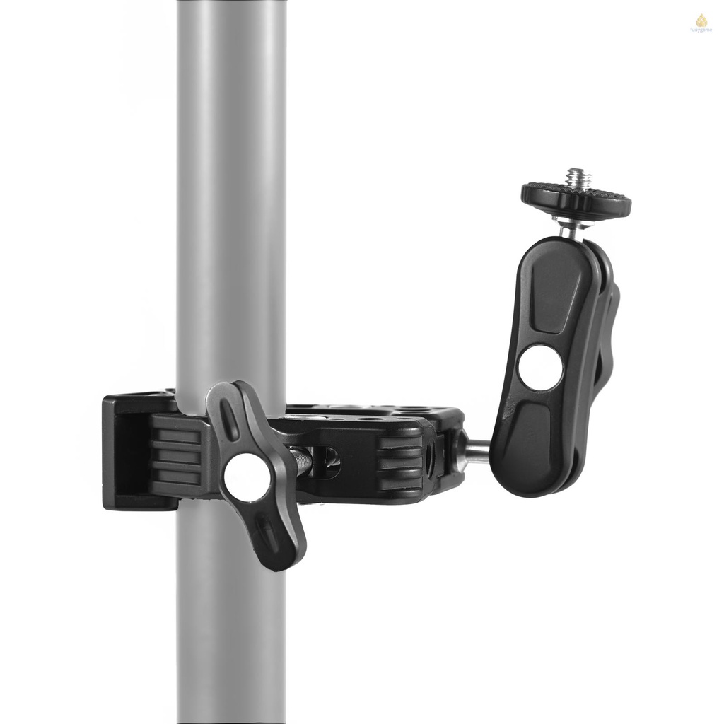 Kẹp Siêu Đa Năng Bằng Hợp Kim Nhôm Xoay 360 Độ° Đầu Bi Xoay 1 / 4 Inch Vít 1 / 4 Inch Và 3 / 8 Inch Chịu Lực 1.5kg