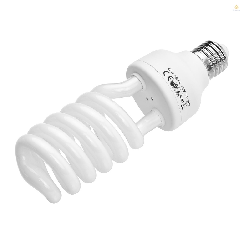 ANDOER Bóng Đèn Dạ Quang Xoắn Ốc 45W 5500K E27 Tiết Kiệm Năng Lượng Dùng Làm Đạo Cụ Chụp Ảnh Studio