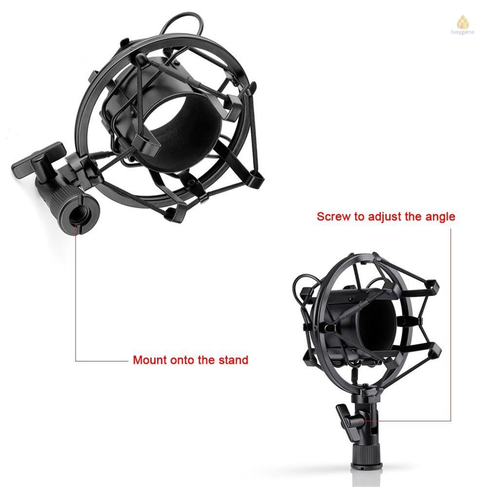 Bộ Micro Thu Âm Chống Sốc + Giá Đỡ Kéo Linh Hoạt + Bộ Lọc Pop + Dây Cáp Kết Nối Cho Phát Sóng Trực Tuyến