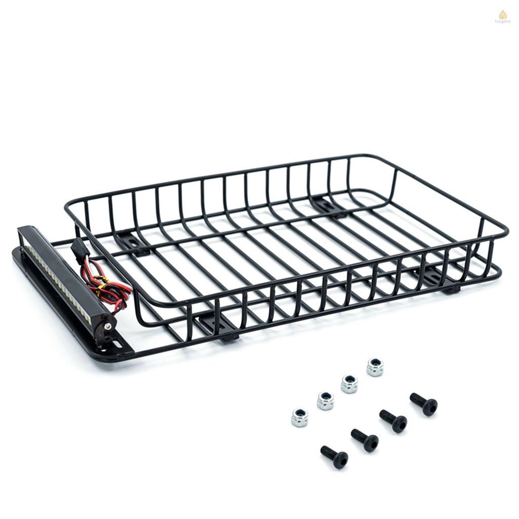 Giá Đỡ Hành Lý Gắn Nóc Xe Có Đèn LED Cho Xe Hơi Điều Khiển Từ Xa 1 / 10 SCX10 90046 TRX4 1 / 10