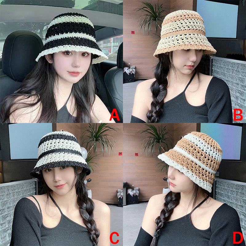 Nón Tai Bèo Vành Nhỏ Họa Tiết Sọc Thoáng Khí Thời Trang Mùa Hè
