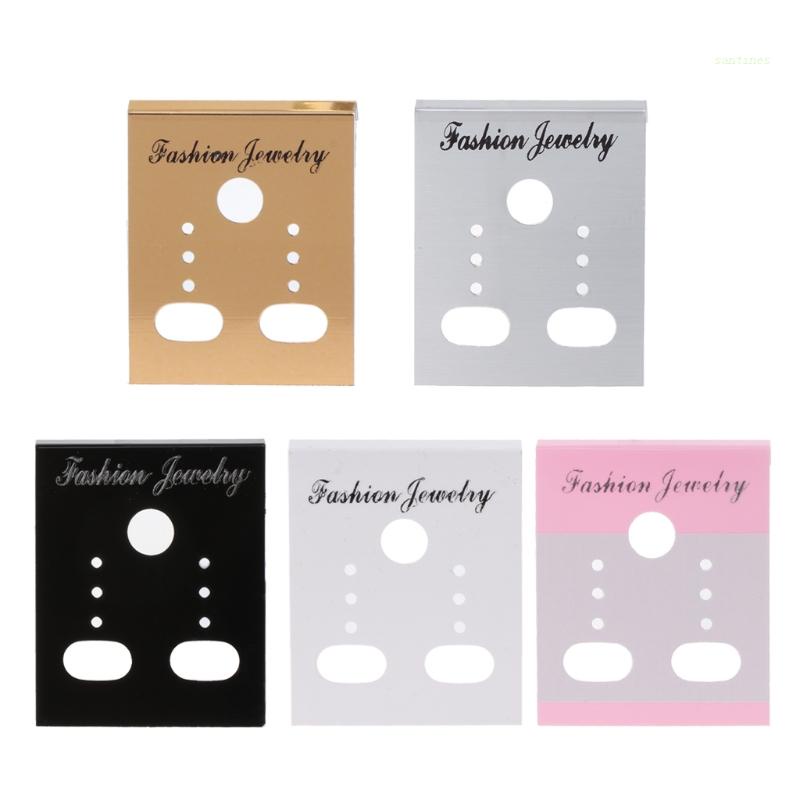 Set 100 Tấm Thẻ Nhựa Hình Chữ Nhật Trưng Bày Bông Tai Thời Trang