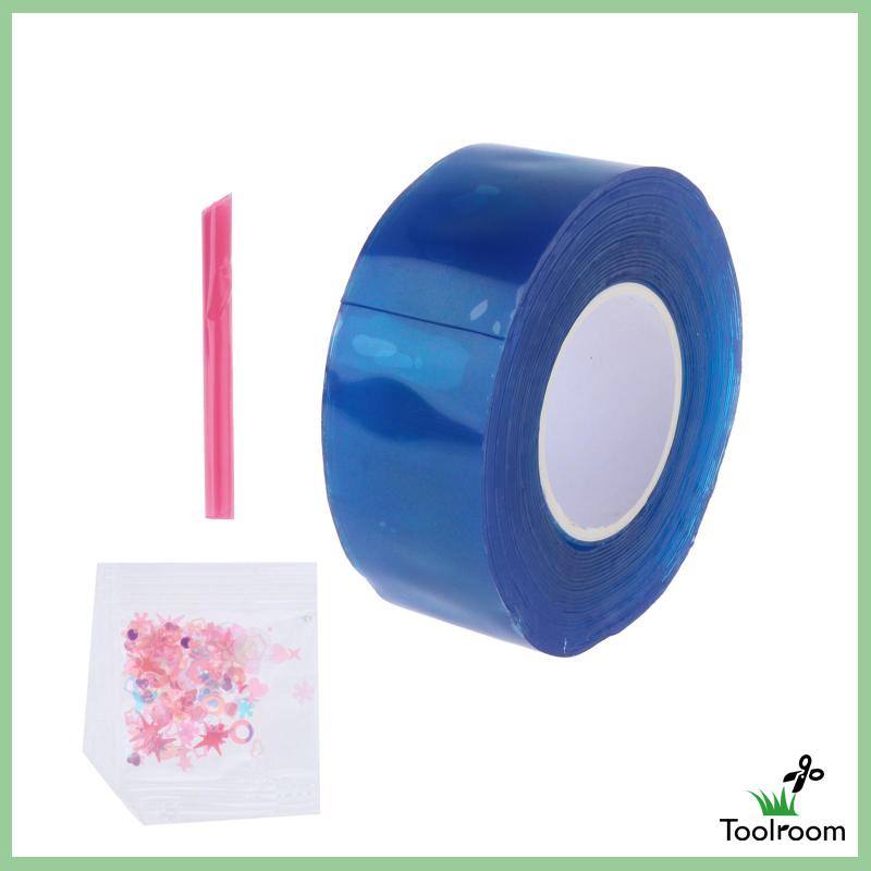 [Toolroom] Cuộn Băng Keo Hai Mặt Đính Kim Sa Mạnh Mẽ Đa Năng Gắn Bong Bóng Trang Trí