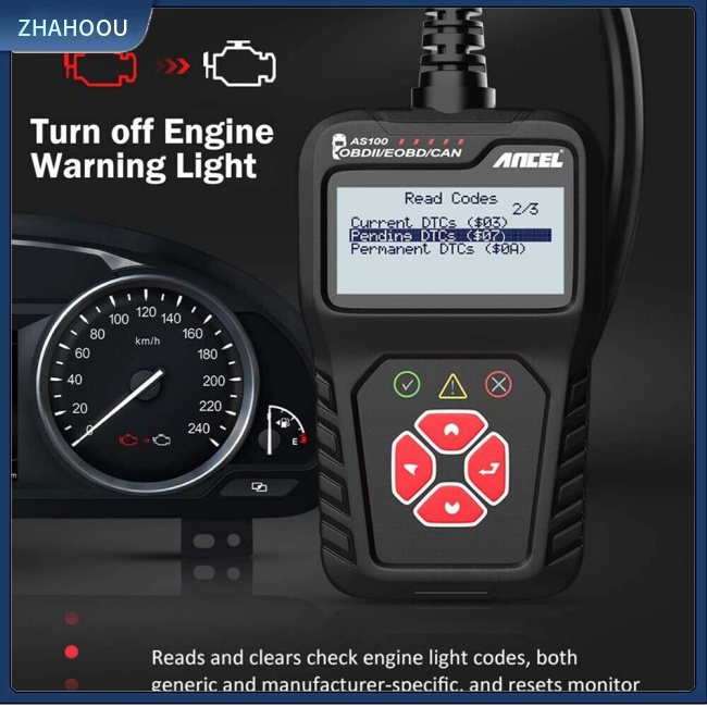 ☃Phụ Kiện Trang Trí Nhà Cửa Kiểu Dáng Dễ Thương Xinh Xắn☃ Máy Quét Kiểm Tra Lỗi Động Cơ Xe Hơi Ancel As100 Obd2