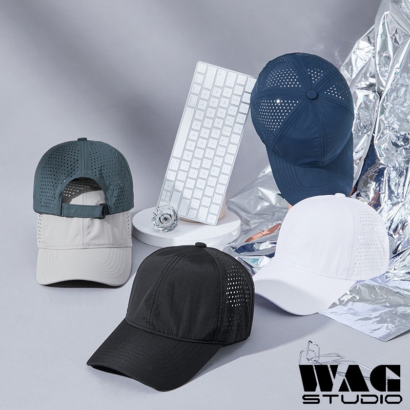 Mũ Lưỡi Trai 6 Ngăn Thoáng Khí Nhanh Khô Màu Trơn Thời Trang Mùa Hè Cho Nam Và Nữ