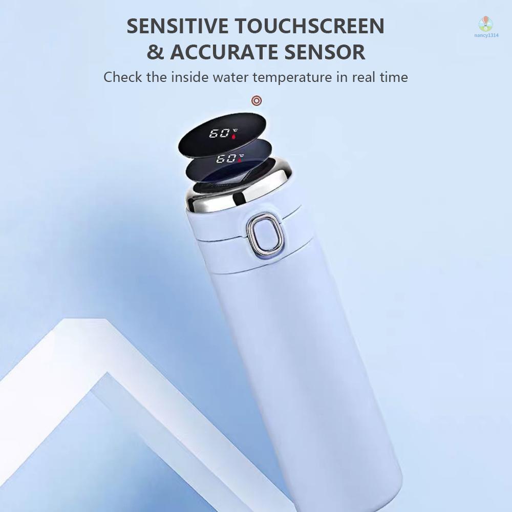 Bình Nước Giữ Nhiệt Thông Minh 420ml Bằng Thép Không Gỉ Màn Hình LED Cảm Ứng