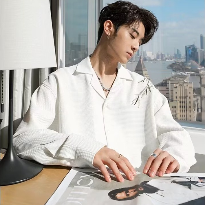 Fashion trắng áo sơ mi nam dài tay bigsize sơ mi nam hàn quốc đẹp simple áo nam form rộng retro áo sơ mi nam ngắn tay Trắng đẹp