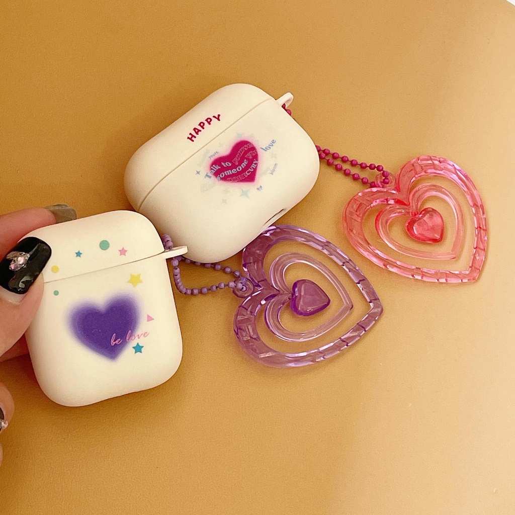 Vỏ Bảo Vệ Hộp Sạc Tai Nghe Bluetooth Airpods 1 / 2 Pro2 gen3 2022 Bằng Silicon Tpu Mềm Hình Trái Tim Đơn Giản